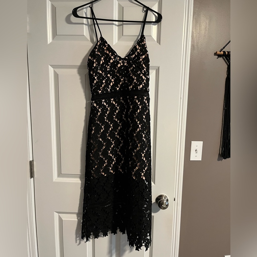 Summer occasion black and pink mesh dress